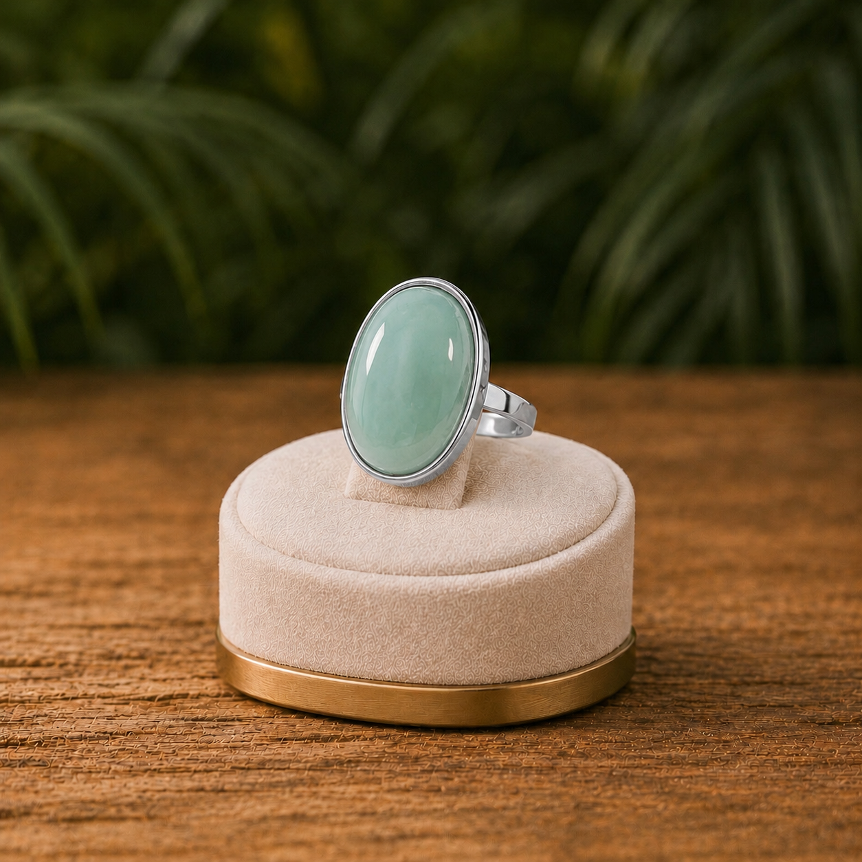 Anello con pietra naturale ovale