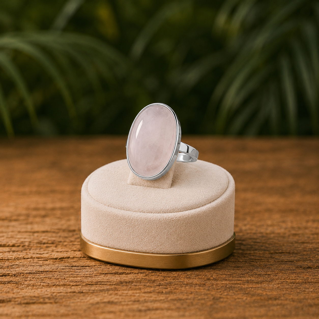 Anello con pietra naturale ovale