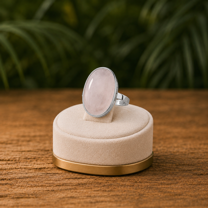 Anello con pietra naturale ovale