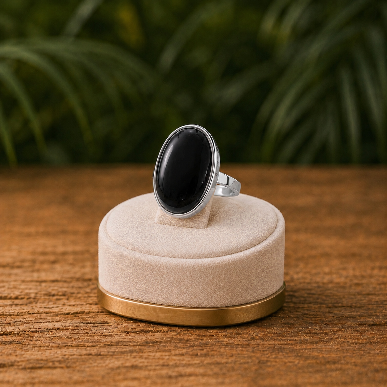 Anello con pietra naturale ovale