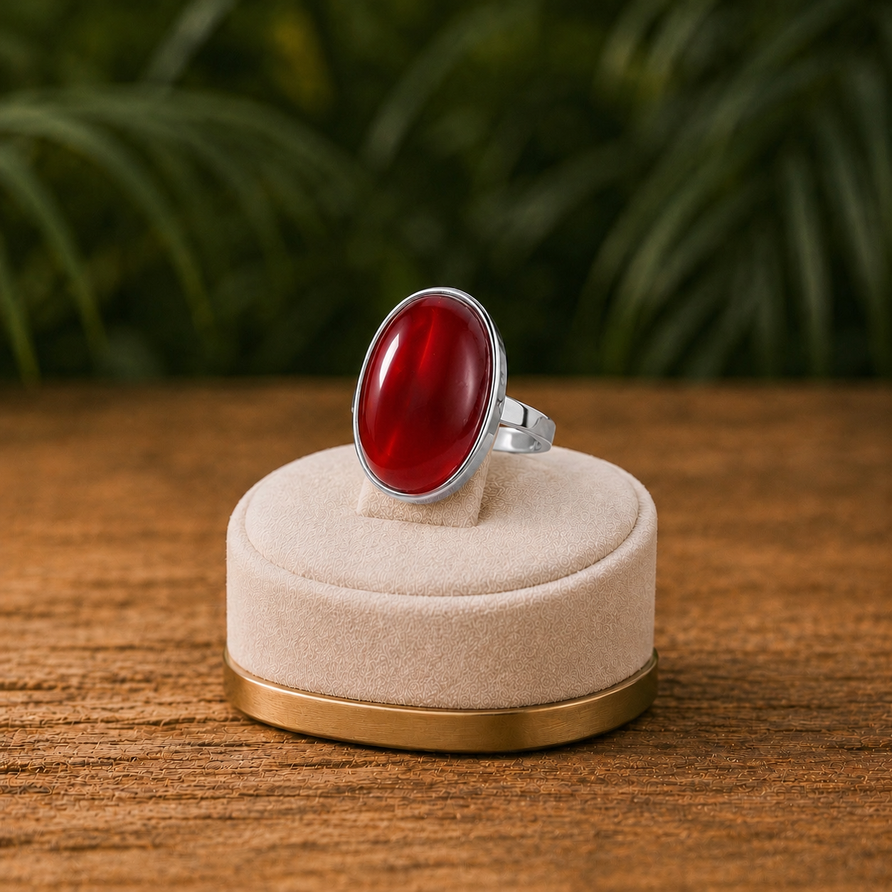 Anello con pietra naturale ovale