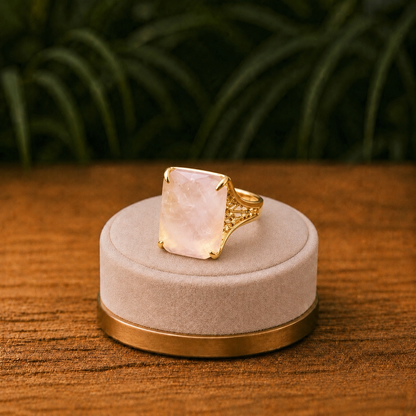 Anello con Pietra Naturale rettangolare
