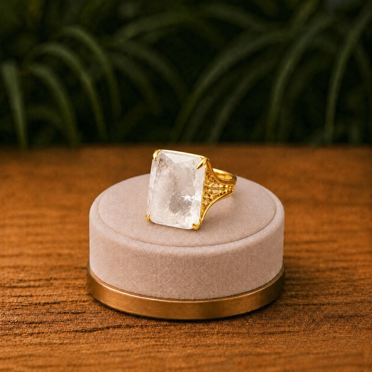 Anello con Pietra Naturale rettangolare