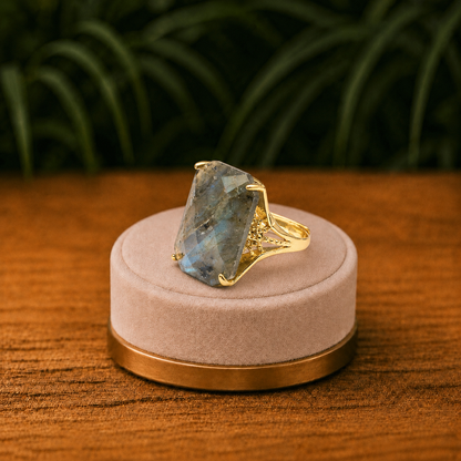 Anello con Pietra Naturale rettangolare